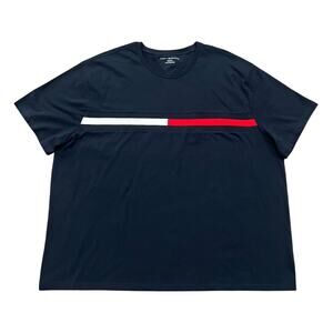 New TOMMY HILFIGER Men's Tino Logo Sz 4XL Short Sleeve Crew Neck T-Shirt Cotton